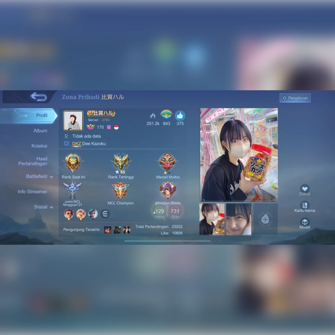 Akun Mobile Legends Sultan Kolektor Skin 731+ Hero Lengkap Rank Tinggi